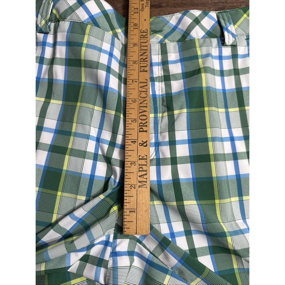 Puma Golf Shorts Mens 32 Green Plaid Performance Bermuda Preppy Casual Walking - Picture 11 of 11